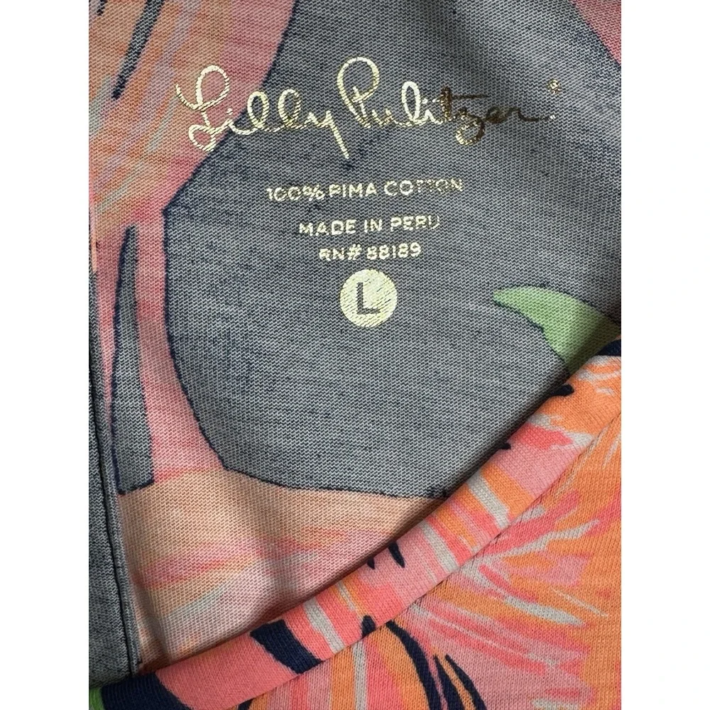 Lilly Pulitzer Beacon Gimme Some Leg Shift Dress Sz Large Flamingos Navy Blue L - Picture 6 of 6